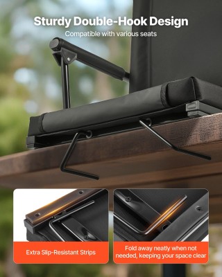 VEVOR Φορητό Κάθισμα Κερκίδας με Βραχίονες και Μαξιλάρι Μαύρο BXTYG...