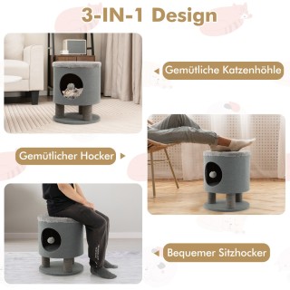 Costway Μικρό Δέντρο Γάτας με Μαλακό Κάθισμα & 3 Στύλους Σιζάλ & Μπ... Costway Μικρό Δέντρο Γάτας με Μαλακό Κάθισμα & 3 Στύλους Σιζάλ & Μπ...