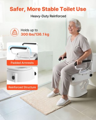 VEVOR Ανυψωτικό Κάθισμα Τουαλέτας με Χειρολαβές για Άνεση και Υποστ... VEVOR Ανυψωτικό Κάθισμα Τουαλέτας με Χειρολαβές για Άνεση και Υποστ...