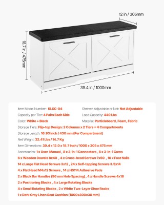 VEVOR Πρακτικός Πάγκος Αποθήκευσης Παπουτσιών με Άνετο Κάθισμα (100... VEVOR Πρακτικός Πάγκος Αποθήκευσης Παπουτσιών με Άνετο Κάθισμα (100...