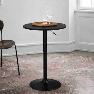 BAKAJI Μαύρο Περιστρεφόμενο Μπαρ Τραπέζι Ø60cm με Ρυθμιζόμενο Ύψος ...