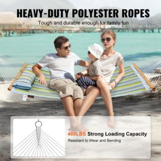 Διπλή Υφασμάτινη Αιώρα VEVOR με Μαξιλάρι, 12 FT, 480 lbs HFDCBDZJY... Διπλή Υφασμάτινη Αιώρα VEVOR με Μαξιλάρι, 12 FT, 480 lbs HFDCBDZJY...