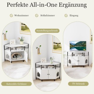 Costway  Ντουλάπι Γάτας με Διπλή Πόρτα και Επιπλέον Χώρο Αποθήκευση...