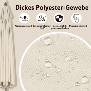 Costway  Μεγάλη και Πολυλειτουργική Ομπρέλα Βεράντας με Ρυθμιζόμενη...