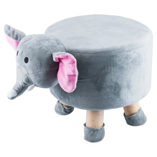 Galileo Μικρό σκαμπό ζώου 28x24 εκ. με ύφασμα βελούδινης όψης και ξ...