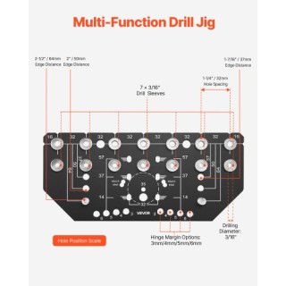 VEVOR Δίδυμο Εργαλείο Ρυθμιζόμενης Διάτρησης Ραφιών & Μεντεσέδων Αλ... VEVOR Δίδυμο Εργαλείο Ρυθμιζόμενης Διάτρησης Ραφιών & Μεντεσέδων Αλ...