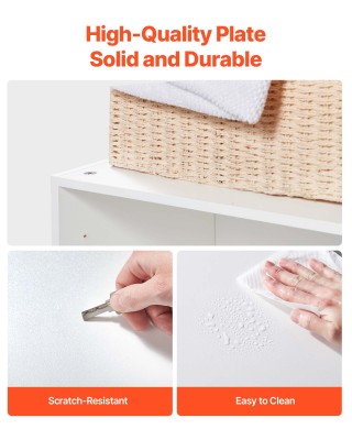 VEVOR Λευκός Κρεμαστός Ντουλάπι Τοίχου με Ρυθμιζόμενο Ράφι και 2 Πό...