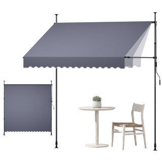 VEVOR Χειροκίνητη αναδιπλούμενη τέντα 250 cm, ρυθμιζόμενου ύψους, σ...