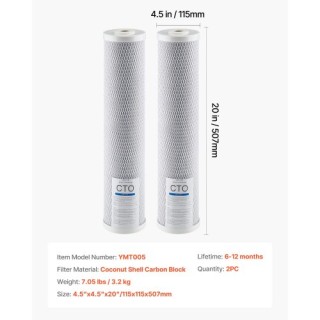 VEVOR Ανταλλακτικό Φίλτρο Νερού Ολόκληρου Σπιτιού 4.5x20 CTO Άνθρακ... VEVOR Ανταλλακτικό Φίλτρο Νερού Ολόκληρου Σπιτιού 4.5x20 CTO Άνθρακ...