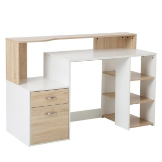 BAKAJI  Γραφείο με Συρταριέρα Βιβλιοθήκη και Θέση για Σαρωτή Τραπέζ...