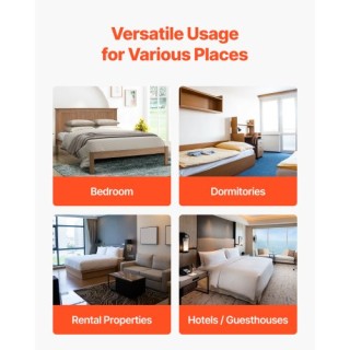 VEVOR Πλάκες Κρεβατιού Queen 38mm με Υφασμάτινη Επένδυση 200D - Γκρ...