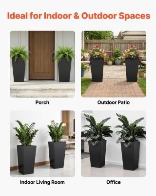 VEVOR Σετ 2 ψηλές κωνικές γλάστρες 750 mm για εσωτερικό και εξωτερι...