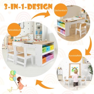 Costway Παιδικό Σετ Τραπέζι Τέχνης και Χειροτεχνίας με Ανακλινόμενη... Costway Παιδικό Σετ Τραπέζι Τέχνης και Χειροτεχνίας με Ανακλινόμενη...