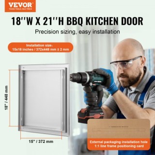 Πόρτα BBQ VEVOR 457x533 mm Ανοξείδωτη για Εξωτερική Κουζίνα DMABSC... Πόρτα BBQ VEVOR 457x533 mm Ανοξείδωτη για Εξωτερική Κουζίνα DMABSC...