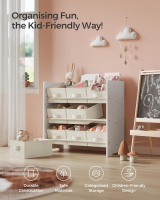 Παιδική Ραφιέρα με 9 Υφασμάτινα Κουτιά – 3 Επίπεδα – 62,5 x 29,5 x... Παιδική Ραφιέρα με 9 Υφασμάτινα Κουτιά – 3 Επίπεδα – 62,5 x 29,5 x...