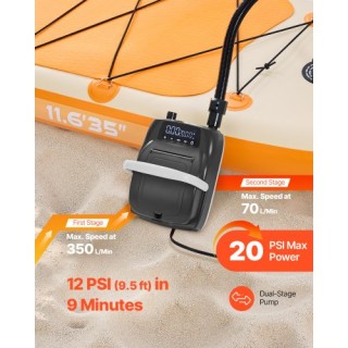 VEVOR Αυτόματη Αντλία SUP 20PSI με Έξυπνο Έλεγχο και Προστασία από ...