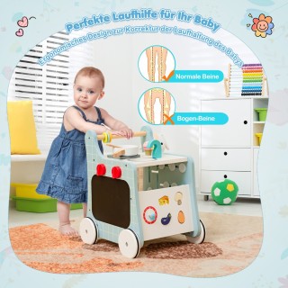 Costway Ξύλινο Πολυλειτουργικό Παιδικό Περπατούρα 6-σε-1 με Κουζίν... Costway Ξύλινο Πολυλειτουργικό Παιδικό Περπατούρα 6-σε-1 με Κουζίν...