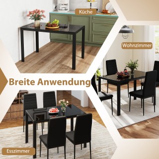 Costway  Τραπέζι Κουζίνας από Γυαλί για 4 Άτομα με Μεταλλικό Σκελετ...