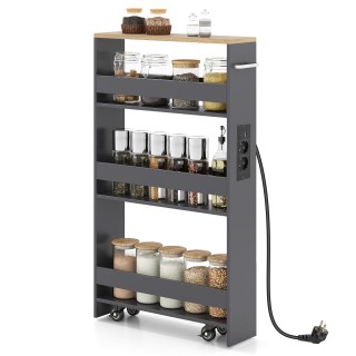 Costway Καροτσάκι αποθήκευσης 13 εκ., 4 επιπέδων, με σταθμό φόρτιση...