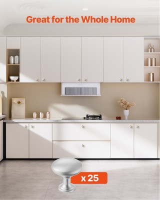 VEVOR Μανιταρόσχημα Νίκελ Πόμολα Ντουλαπιών 28 χιλ. (25 Τεμ.) CJXNJ...