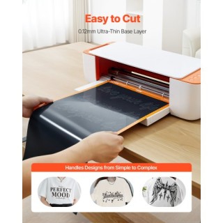 VEVOR Γυαλιστερό Μαύρο Ρολό Θερμομεταφερόμενου Βινυλίου 304.8 x 213...