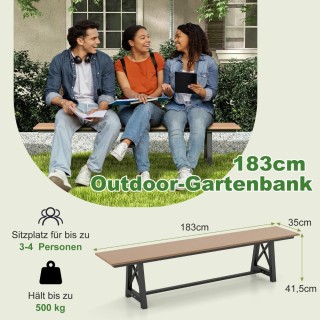 Costway Εξαιρετικός πάγκος εξωτερικού χώρου 183 εκ. χωρίς πλάτη απ... Costway Εξαιρετικός πάγκος εξωτερικού χώρου 183 εκ. χωρίς πλάτη απ...