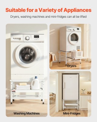 VEVOR Βάση Πλυντηρίου με Συρτάρι 410mm, 318kg, Λευκή DTPZJ2521INCRX...