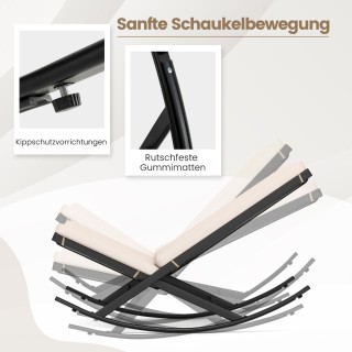 Costway Σετ Κήπου Κουνιστές Πολυθρόνες και Μεταλλικό Τραπέζι μ ε Μα...