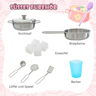 Costway Παιδική Κουζίνα Παιχνίδι με Πίνακα 82 x 24 x 80 cm Ροζ TP10...