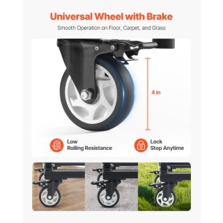 VEVOR Καρότσι Αποθήκευσης Καρεκλών με Ρόδες Κλειδώματος ZYTCYCHS60G...