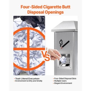 VEVOR Δοχείο Αποτσίγαρων με 4 Ανοίγματα Ανοξείδωτο Ατσάλι Ασημί SYY... VEVOR Δοχείο Αποτσίγαρων με 4 Ανοίγματα Ανοξείδωτο Ατσάλι Ασημί SYY...