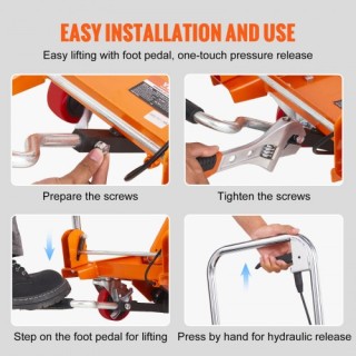 VEVOR Υδραυλικό Τραπέζι Ανύψωσης με Χωρητικότητα 330lbs και Ύψος Αν...