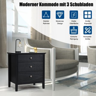 Costway  Πολυλειτουργικό Βοηθητικό Τραπέζι με Τρία Συρτάρια από Υψη...