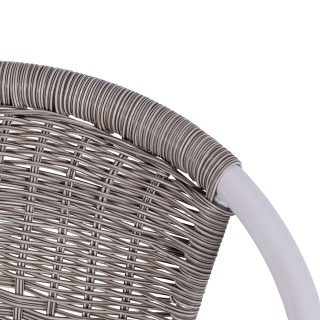 Galileo Πλεκτή εξωτερική καρέκλα με μπράτσα και λευκή σωληνωτή δομή... Galileo Πλεκτή εξωτερική καρέκλα με μπράτσα και λευκή σωληνωτή δομή...