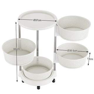 BAKAJI Κουζίνα Καροτσάκι Ανοξείδωτο Ατσάλι με 4 Αναδιπλούμενα Ράφι... BAKAJI Κουζίνα Καροτσάκι Ανοξείδωτο Ατσάλι με 4 Αναδιπλούμενα Ράφι...