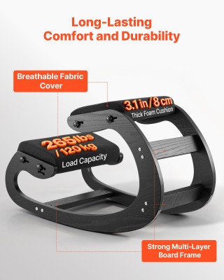 VEVOR Εργονομική Καρέκλα Γονάτων από Ξύλο με Ρυθμιζόμενο Ύψος και Μ...