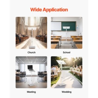 VEVOR Ρυθμιζόμενο Βήμα Ομιλητή 43 από Ακρυλικό με Μεταλλική Βάση JT...