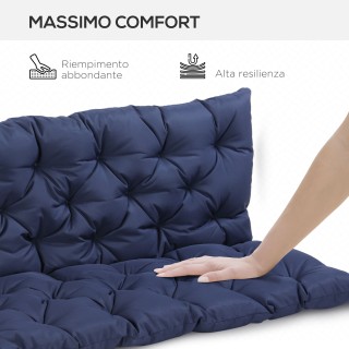 Outsunny Μαξιλάρι Κήπου σε Στυλ Καπιτονέ με 6 Λουριά, από Βαμβάκι κ...