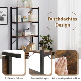 Costway Βιβλιοθήκη 5 επιπέδων βιομηχανικού στυλ από ξύλο με μεταλλ... Costway Βιβλιοθήκη 5 επιπέδων βιομηχανικού στυλ από ξύλο με μεταλλ...