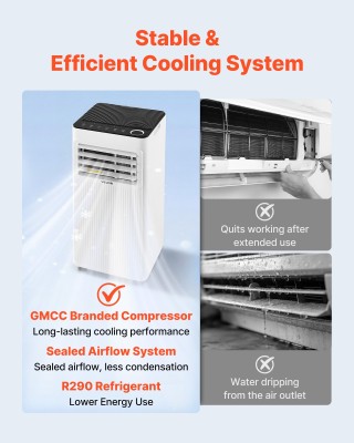 VEVOR Φορητό Κλιματιστικό 7000 BTU / 2 kW 3 σε 1 με Οθόνη Αφής LED,... VEVOR Φορητό Κλιματιστικό 7000 BTU / 2 kW 3 σε 1 με Οθόνη Αφής LED,...