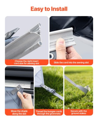 VEVOR Προστατευτικό Ηλίου για Τέντες RV, 2x3.3 μ. από Πολυεστερικό ...