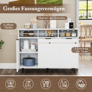 Costway Πολυλειτουργικό Ντουλάπι Καφέ 120 x 40 x 90 cm με Ρυθμιζόμε...