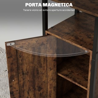 HOMCOM  Βιομηχανικό κομοδίνο με 2 ράφια και ρυθμιζόμενο εσωτερικό ρ...