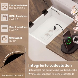 Costway Λευκός βοηθητικός τραπεζάκι με ράφι και ενσωματωμένο σταθμό... Costway Λευκός βοηθητικός τραπεζάκι με ράφι και ενσωματωμένο σταθμό...