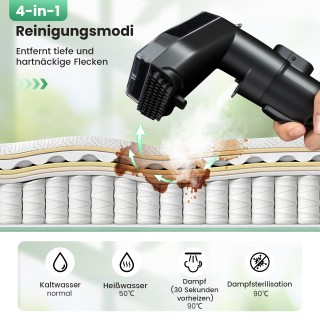 Costway Πολυμηχάνημα Καθαρισμού Ταπήτων 1800W με Ατμό & Αποστείρωση...