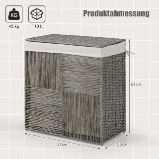 Costway Καλάθι Απλύτων 10L με Καπάκι και 2 Διαμερίσματα, Αναδιπλούμ... Costway Καλάθι Απλύτων 10L με Καπάκι και 2 Διαμερίσματα, Αναδιπλούμ...