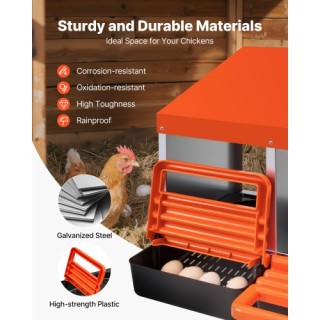 VEVOR Δύο Επιπέδων Μεταλλικές Φωλιές Αυγών με 6 Διαμερίσματα για Κό...
