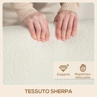 HOMCOM Πολυθρόνα Σαλονιού Σκανδιναβικού Στυλ, Ύφασμα Sherpa, Κρέμα,...