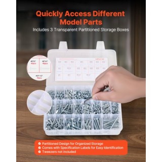 VEVOR Σετ Βιδών & Παξιμαδιών 2250 Τεμαχίων, Μετρικό & Αυτοκρατορικό... VEVOR Σετ Βιδών & Παξιμαδιών 2250 Τεμαχίων, Μετρικό & Αυτοκρατορικό...