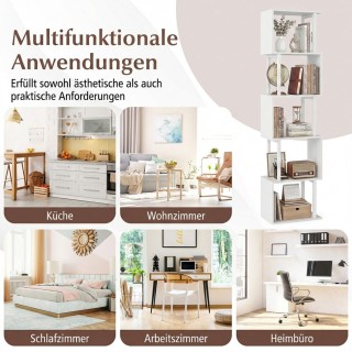 Costway Ελεύθερη βιβλιοθήκη 5 επιπέδων με μεταλλικό σκελετό και προ...